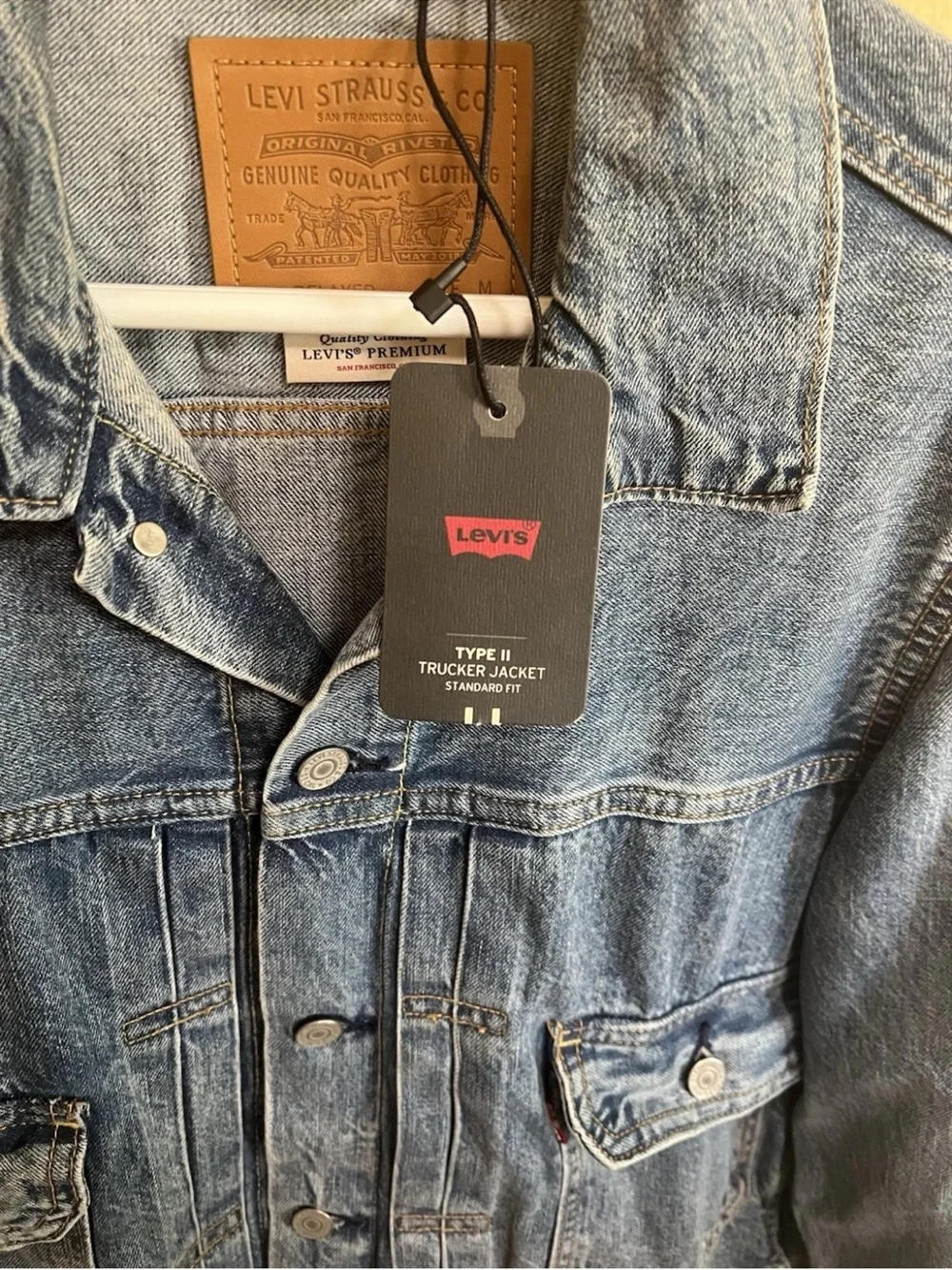 Levi’s Premium Type II Selvedge Trucker Jacket NWT Medium Blue Sky A7632-0014